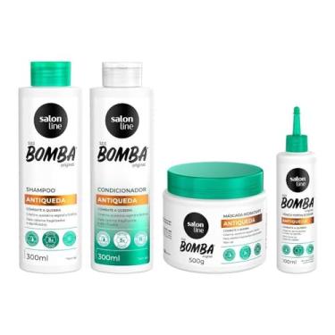 Imagem de Salon Line, Kit Completo SOS Bomba Antiqueda com 4 produtos, Somente Tônico Fortalecedor Não é Vegano - Para Todos os Tipos de Cabelos, 100 ml, 300 ml e 500 g