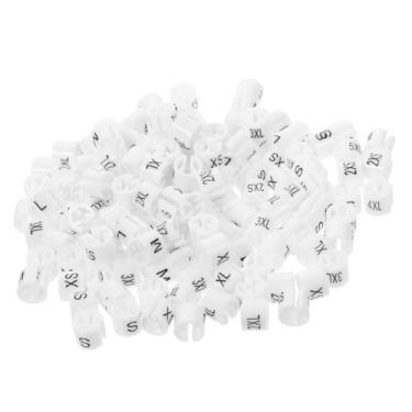 Imagem de Zerodeko 800 Peças grão de tamanho marcador de tamanho cabides de plástico branco rótulos cabides para calças anéis de tamanho de plástico etiqueta de tamanho para cabide botão roupas anel