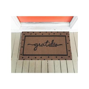 Imagem de Tapete Porta Entrada Frases Antiderrapante Emborrachado 60x40cm (Gratidão)