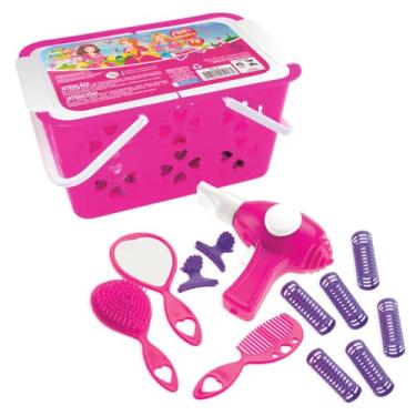 Imagem de GGB Plast Kit Salão De Beleza Infantil Com Cestinha Secador Brinquedo, Multicor