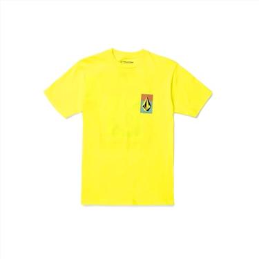 Imagem de Volcom Camiseta de manga curta para meninos grandes, Amarelo Blazing, M