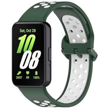 Imagem de Pulseira esportiva de silicone de substituição adequada para Samsung Galaxy Fit 3, respirável, dois tons, porosa, para Galaxy Fit 3 2024 SM-R390, mulheres e homens