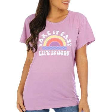 Imagem de Life is Good - Camiseta feminina Take It Easy Rainbow Waves, Roxo violeta, 3G