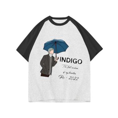 Imagem de Camiseta Rm Solo Indigo, K-pop Loose Merch Camisetas unissex com suporte impresso camiseta de algodão, Cinza, G