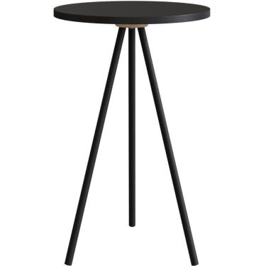 Imagem de Mesa Lateral Redonda Artesano 53,5 Cm (altura) Em Mdp Preto Estrutura Metálica Em Aço P...