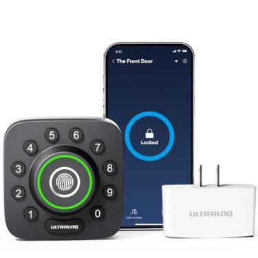 Imagem de ULTRALOQ U-Bolt Pro Fechadura Teclado habilitado para Bluetooth Entrada sem chave inteligente 6 em 1 - Aplicativo para smartphone para iOS e Android - ID de impressão digital - Código anti-peep