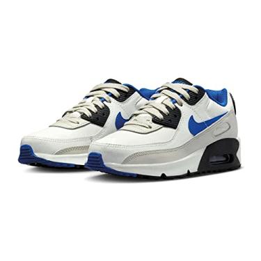 Imagem de Nike T nis masculino Air Max 90 LTR, Summit Branco/Azul Racer, 6.5 Big Kid