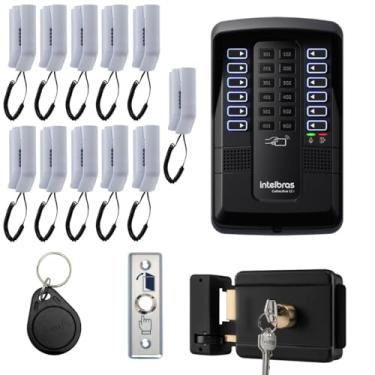 Imagem de Interfonia Predial Coletiva Interfone Coletivo Porteiro Intelbras 11 Pontos e 15 Chaveiros Tag Com Fechadura