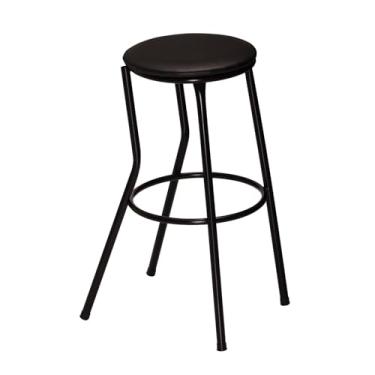 Imagem de Banqueta Alta Sem Encosto Cozinha Balcão Bar Bancada (Preto)