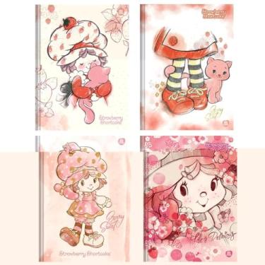 Imagem de Caderno Brochura Moranguinho Colegial 160 Folhas Ilustradas Pautadas, Estilo Papel de Carta - Para Escrever, estudar, Anotar, Nostálgico, Série Colecionável, Capas SORTIDAS - Pé de Lápis