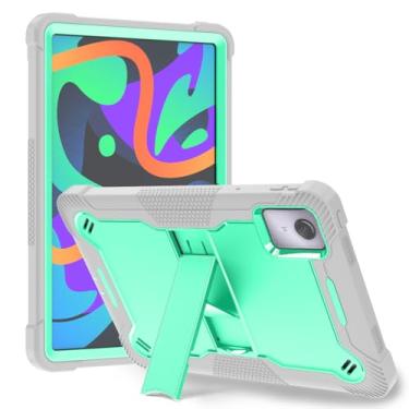 Imagem de YOUULAR Capa para tablet para Lenovo Tab M11 2024 de 11 polegadas com suporte integrado para uso pesado híbrido rígido à prova de choque de grau militar, verde + cinza