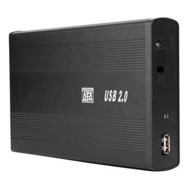 Imagem de Case 3.5 Sata Para Hd 500Gb 1Tb 2Tb Com Cabo E Fonte Preta