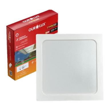 Imagem de Plafon Quadrado Sobrepor 18w Sensor Luminosidade 6500K - Ourolux, 0261