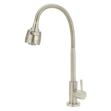 Imagem de Torneira De Cozinha De Mesa Gourmet Inox Escovado Luxo 1/4v. - Modelar