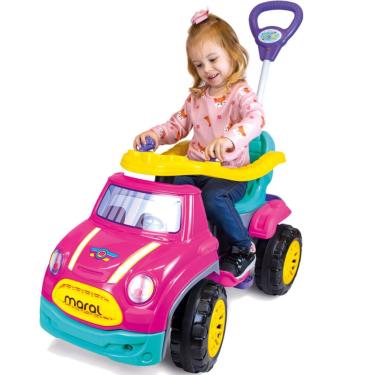 Imagem de Carrinho de Passeio e Pedal para Bebe Maral Sport Car Rosa