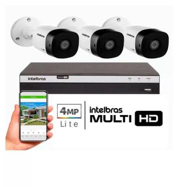 Imagem de Kit 3 Cameras Segurança Intelbras Full Hd 1220b Dvr Mhdx 3004