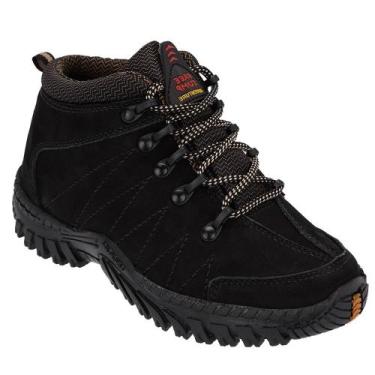 Imagem de Coturno Free Jump Infantil em Couro Nobuck, Preto, 32