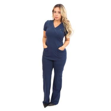 Imagem de Conjunto Pijama Cirurgico Scrub Verona Azul Marinho - Rachele, Azul Ma
