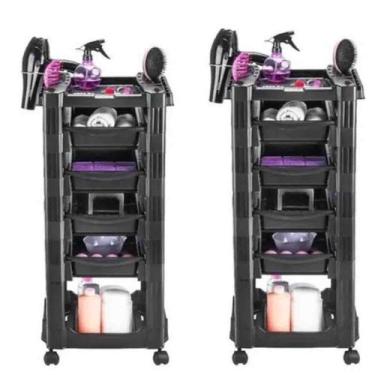 Imagem de kit 2 Carrinho Auxiliar Cabeleireiro Vegas 460 multiuso - Dompel