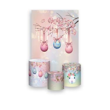 Imagem de Painel De Festa Vertical 1,50 x 2,20 + Trio De Capas Cilindro - Ovos d