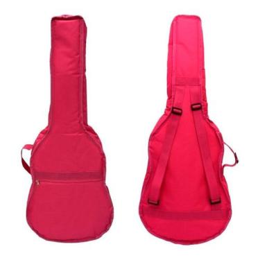 Imagem de Bag capa almofadada rosa para violão tagima folk ou clássico - com alç