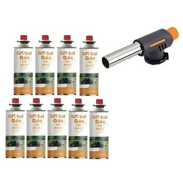 Imagem de Kit maçarico culinário automatico controle da chama artesanato solda +