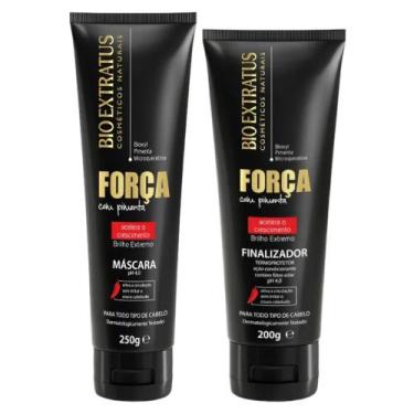 Imagem de Kit Força com pimenta 1 Máscara 250ml 1 Finalizador 200ml - BIOEXTRATU