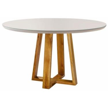 Imagem de Mesa de Jantar Redonda com Vidro 1,20m - Natalle - Móveis Mundial