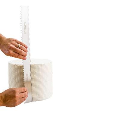 Imagem de Pente de bolo de 49,8 cm x 5 cm, 1 pente de decoração de semicírculo – dupla face, bordas sortidas, cobertura de aço inoxidável, para decorar ou esculpir sobremesas – Restaurantware