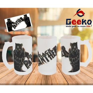 Imagem de Caneca de Chopp Black Panther Pantera Negra Wakanda Forever Geeko, Jat