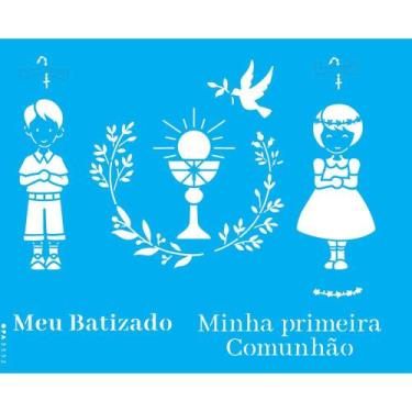 Imagem de Stencil Opa 20 x 25 cm - Religião Batizado E Comunhão - 3552 - Opa Cri