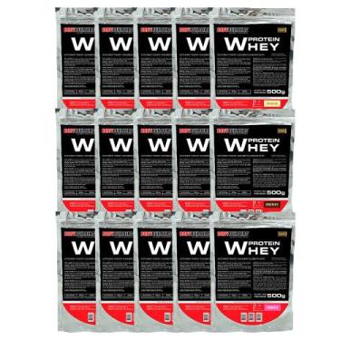 Imagem de KIT - 15x Whey Protein 500g (5x Baunilha+ 5x Chocolate+ 5x Morango) - 