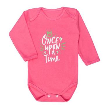Imagem de Body longo suedine pink para bebê once upon a time - Era Uma Vez, RN
