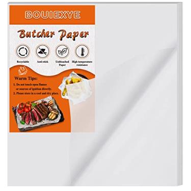 Imagem de Bouiexye 240 folhas de papel de açougueiro branco sem cera papel de açougueiro pré-cortado 30,48 x 30,48 cm folha de carne quadrada descartável para embrulhar prensa térmica por sublimação de carne