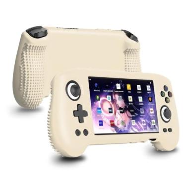 Imagem de FIOPAZ Capa protetora de silicone para RG556, compatível apenas com o console de jogos portátil Anbernic RG 556, capa macia e lavável antiarranhões (off-white)