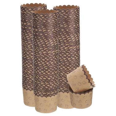 Imagem de HARFINGTON 150 peças de copos de papel para assar, 170 g, papel kraft marrom, forros, cupcake, à prova de gordura, embalagens descartáveis a granel para casamento, aniversário, formatura, frutas