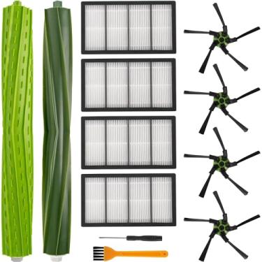 Imagem de BlueStars Kit de peças de acessórios de substituição para iRobot Roomba s9 9150 s9+s9 Plus 9550 Series Robot Aspirador de pó | 2 escovas de borracha multisuperfície 4 filtros 4 escovas laterais -