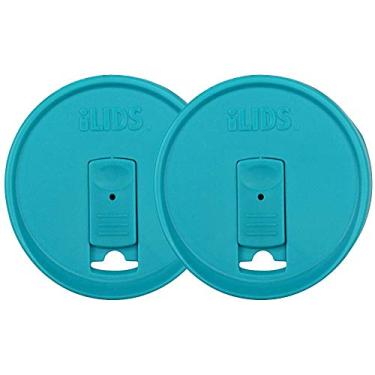 Imagem de iLIDS Tampa para bebida Mason Jar, Embalagem com 2, Aqua Blue, Wide Mouth, 1