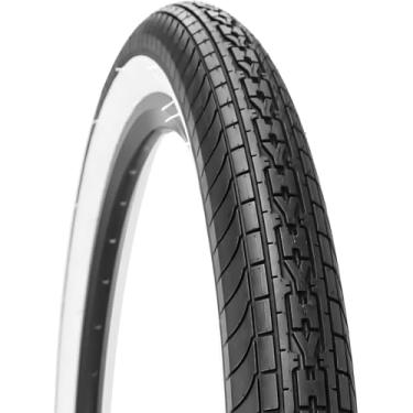 Imagem de SIMEIQI Pneu de bicicleta Beach Cruiser de 66 x 6,9 cm, preto, branco, parede ou marrom, creme para parede, dobrável, pneu de substituição para Hybrid City Commuter Trail (preto e branco, 1 pneu, 66 x