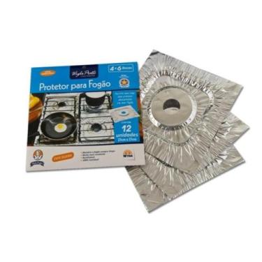 Imagem de Protetor De Fogão Alumínio Para 4 e 6 Bocas Com 12 Unidades - Wyda