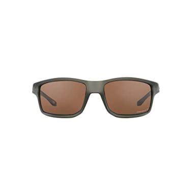 Imagem de Oakley Óculos de sol masculino com armação Rootbeer polida, lentes bronze Prizm, 61 mm, Cinza fosco fumê, Medium