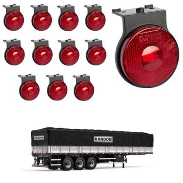 Imagem de 12 Lanterna Lateral Randon LED Rubi 65mm Suporte - Conector - DW Compo