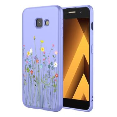 Imagem de HTXWXJC Capa de celular para Galaxy A5 2017, capa para Samsung a5 2017, SM-A520, capa à prova de choque, flexível, amortecedor, TPU, macia, capa de telefone com estampa de flores para Samsung Galaxy