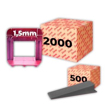 Imagem de Espaçador Nivelador Cortag 1,5 mm Eco C/ 2000 Pçs Cunhas Granel Nivelador Tradicional C/500 Pçs P/Azulejo Cerâmica Porcelanato Profissional - Vermelho