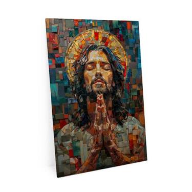 Imagem de Quadro Jesus Colorido 120X80 Grande Oração Para Escritório - Bimper Qu