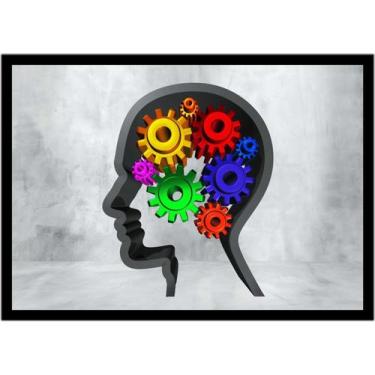 Imagem de Quadro Decorativo Psicologia Consultórios Abstrato Engenharia Engrenag