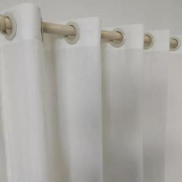 Imagem de Cortina Franzida Para Bastão Voil Bordado Com Forro 4,00x2,50 Luxuosa 