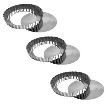 Imagem de Kit 3 Forma DeTorta Crespa Aluminio Fundo Removível Nº2-23Cm - Marcola