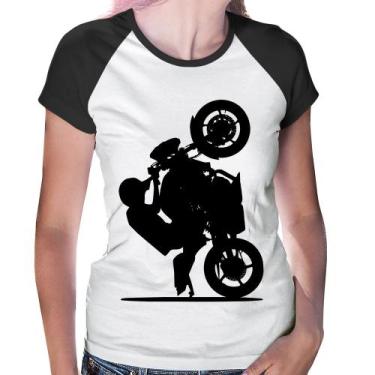 Imagem de Baby Look Raglan Moto Grau XJ6 - Foca na Moda, Branco, Preto, GGG