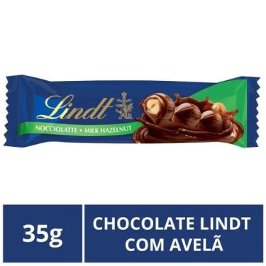 Imagem de Chocolate Lindt Barra, Ao Leite com Avelã, Barrinha de 35g